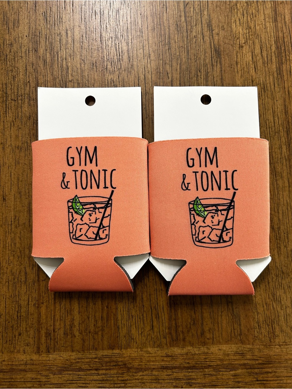 NEW Gym & Tonic Coral Can Cooler - set includes 2 - fits most standard cans - Picture 2 of 2